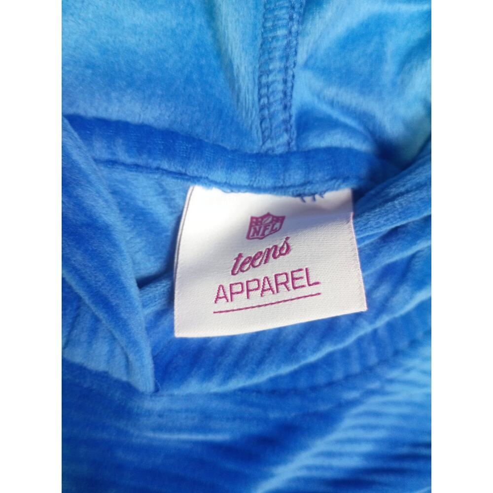 NWT Teens Apparel Detroit Lions Blue Velour Hoodie Medium - Picture 3 of 7